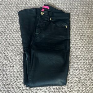 Lilly Pulitzer black leather like pants. Size 8. Machine washable.